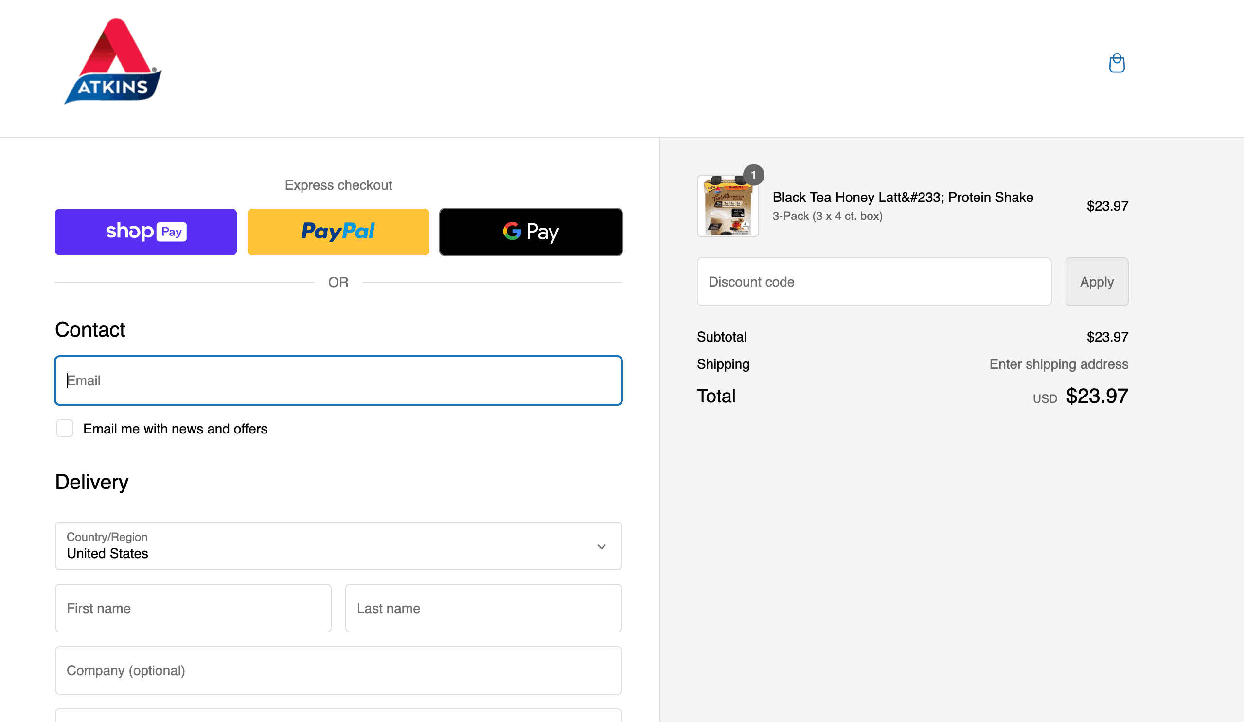 How to apply Atkins coupon code
